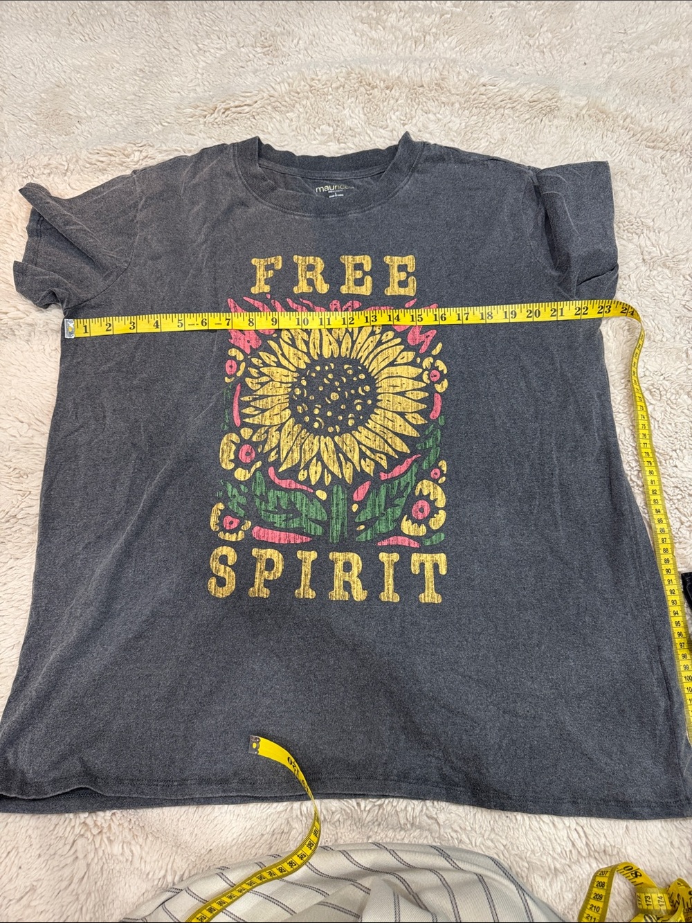 Maurices Charcoal Graphic Tee with Yellow Sunflower